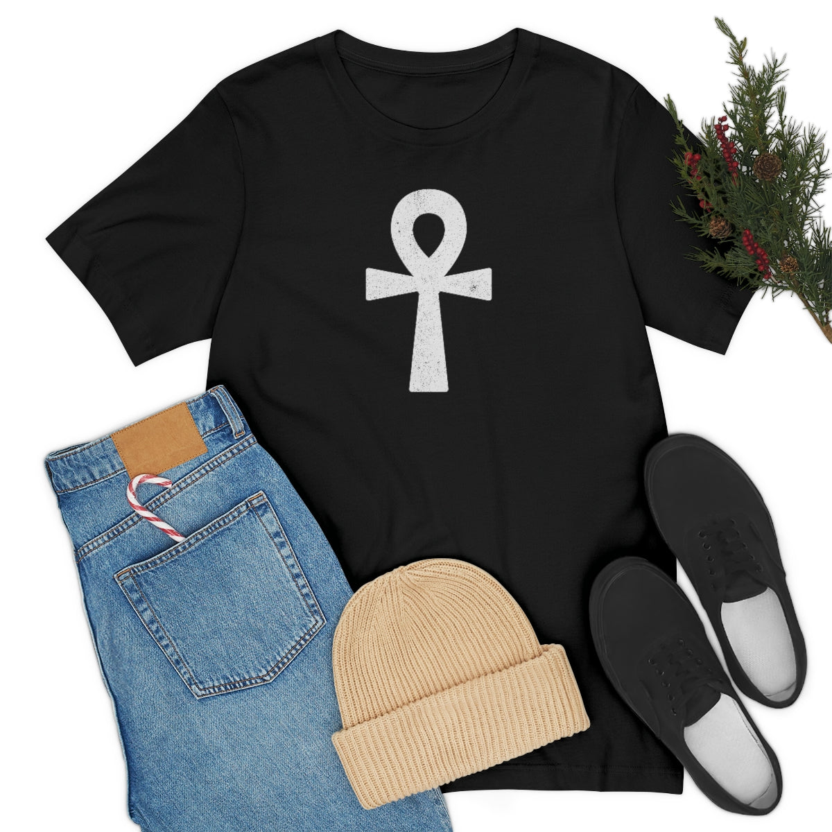 Ankh’ d (blanca) // Unisex Jersey Short Sleeve Tee