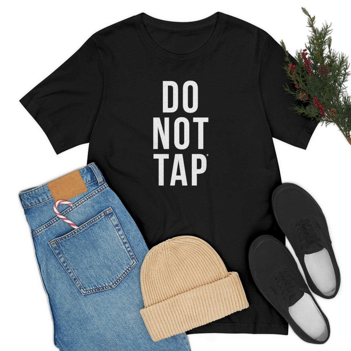 Do Not Tap® (blanca) // Unisex Jersey Short Sleeve Tee