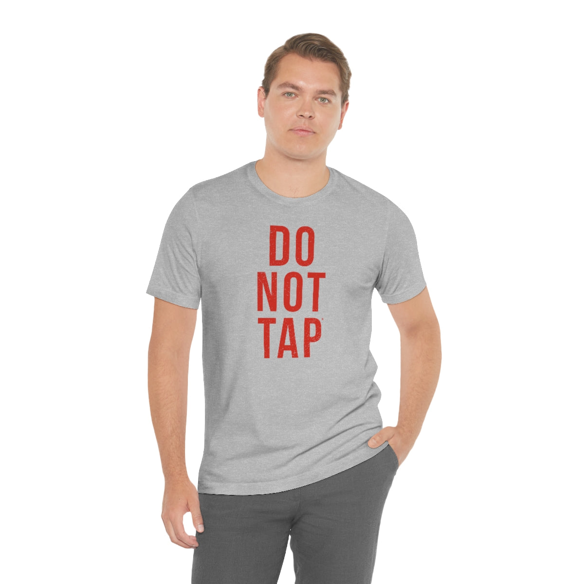 Do Not Tap® (roja) // Unisex Jersey Short Sleeve Tee