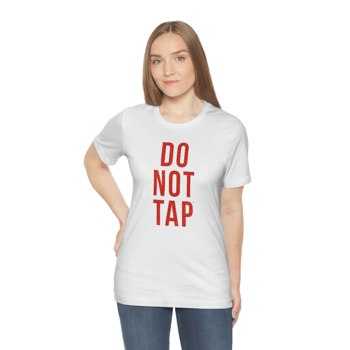 Do Not Tap® (roja) // Unisex Jersey Short Sleeve Tee