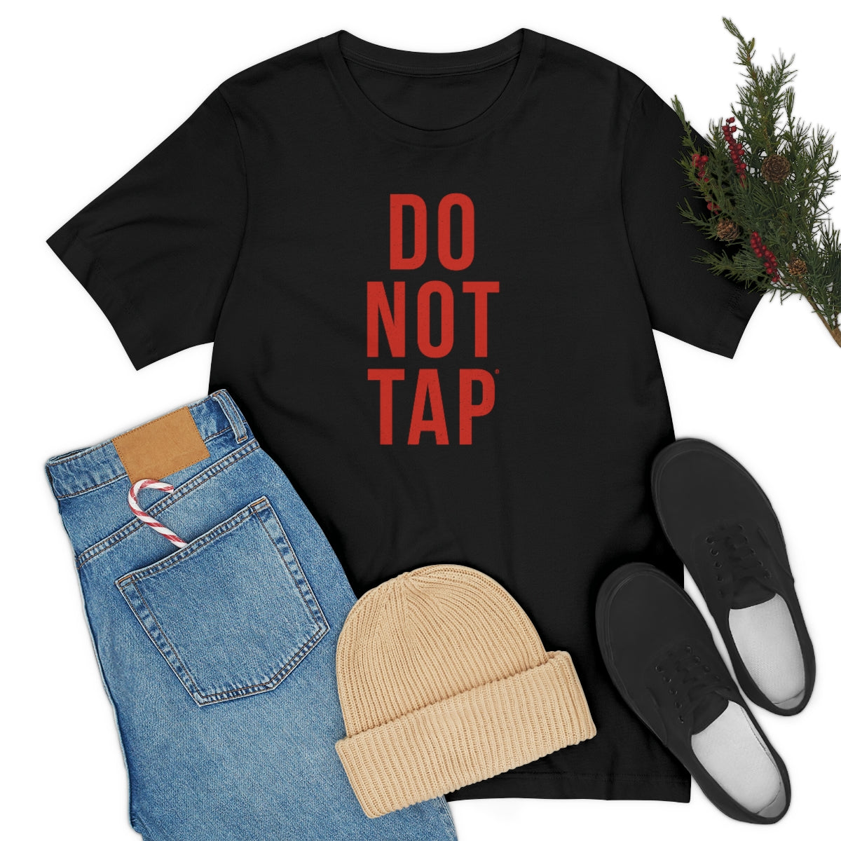 Do Not Tap® (roja) // Unisex Jersey Short Sleeve Tee