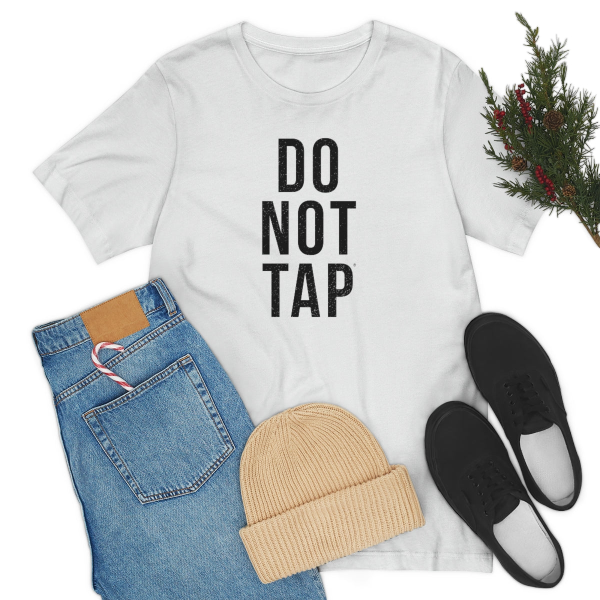 Do Not Tap® (negra) // Unisex Jersey Short Sleeve Tee