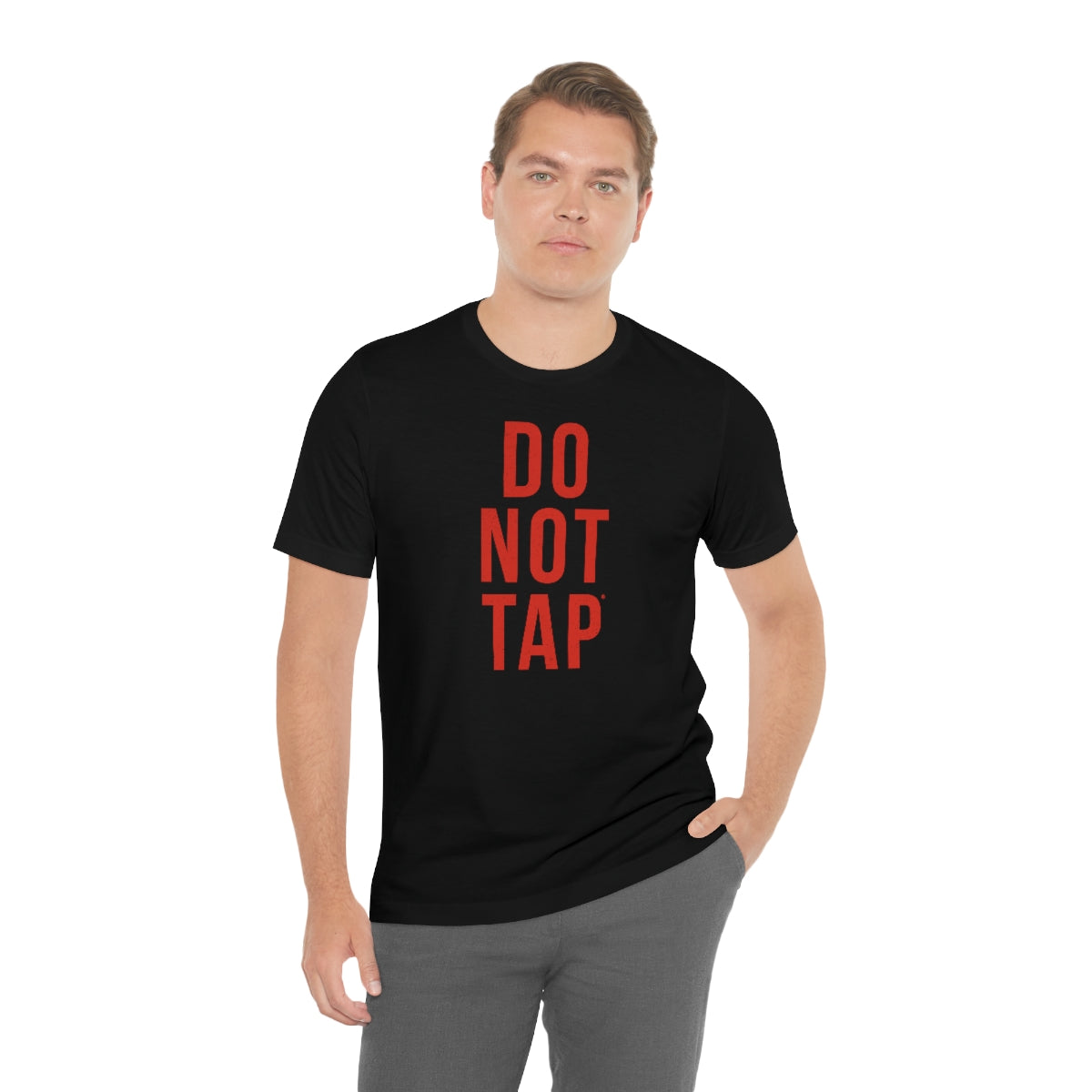 Do Not Tap® (roja) // Unisex Jersey Short Sleeve Tee