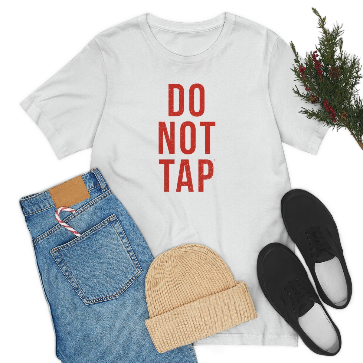 Do Not Tap® (roja) // Unisex Jersey Short Sleeve Tee