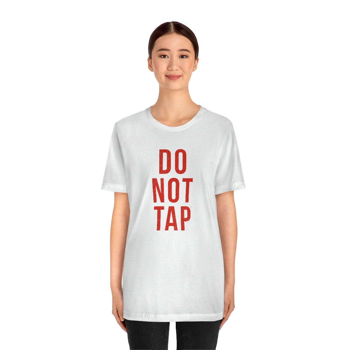 Do Not Tap® (roja) // Unisex Jersey Short Sleeve Tee