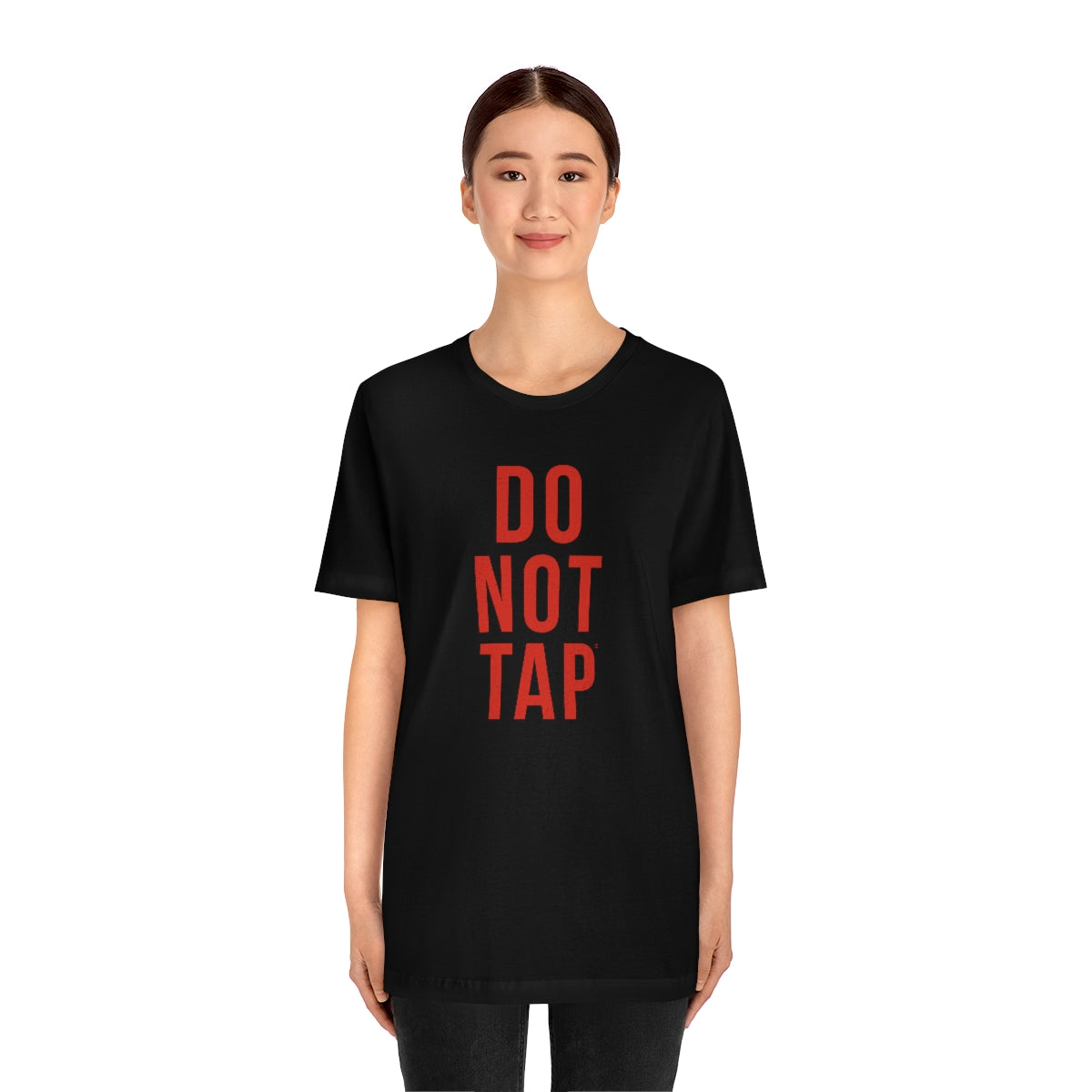 Do Not Tap® (roja) // Unisex Jersey Short Sleeve Tee