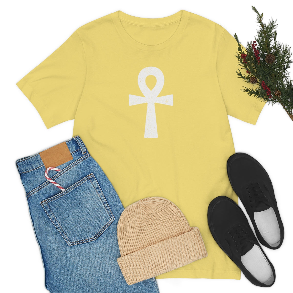 Ankh’ d (blanca) // Unisex Jersey Short Sleeve Tee