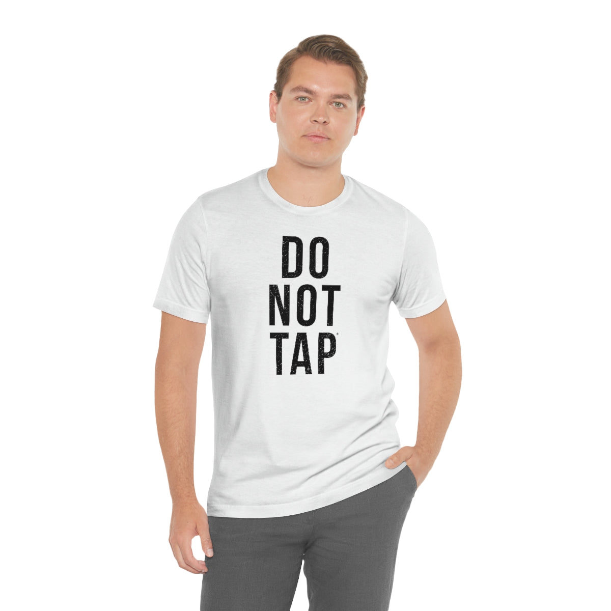 Do Not Tap® (negra) // Unisex Jersey Short Sleeve Tee