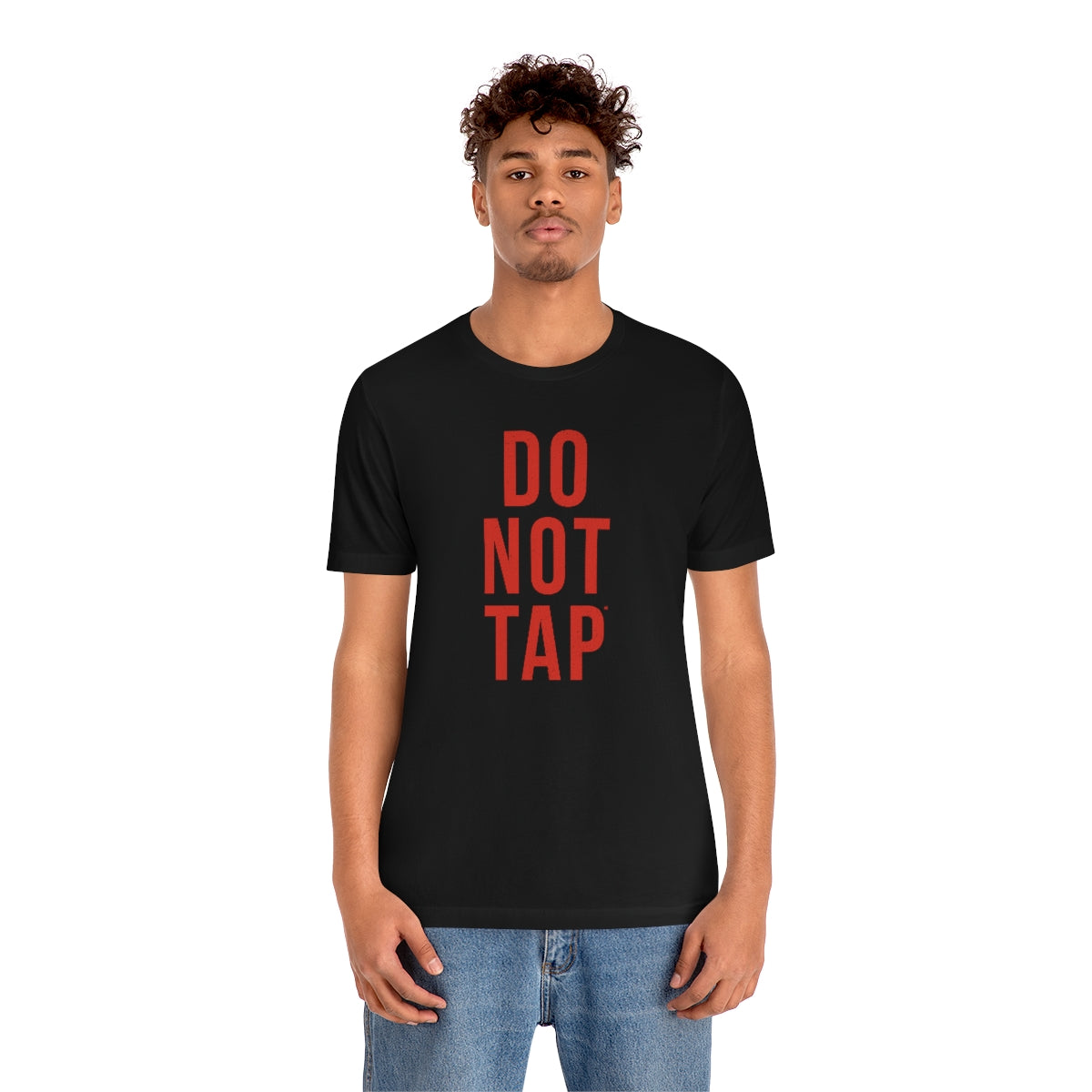 Do Not Tap® (roja) // Unisex Jersey Short Sleeve Tee