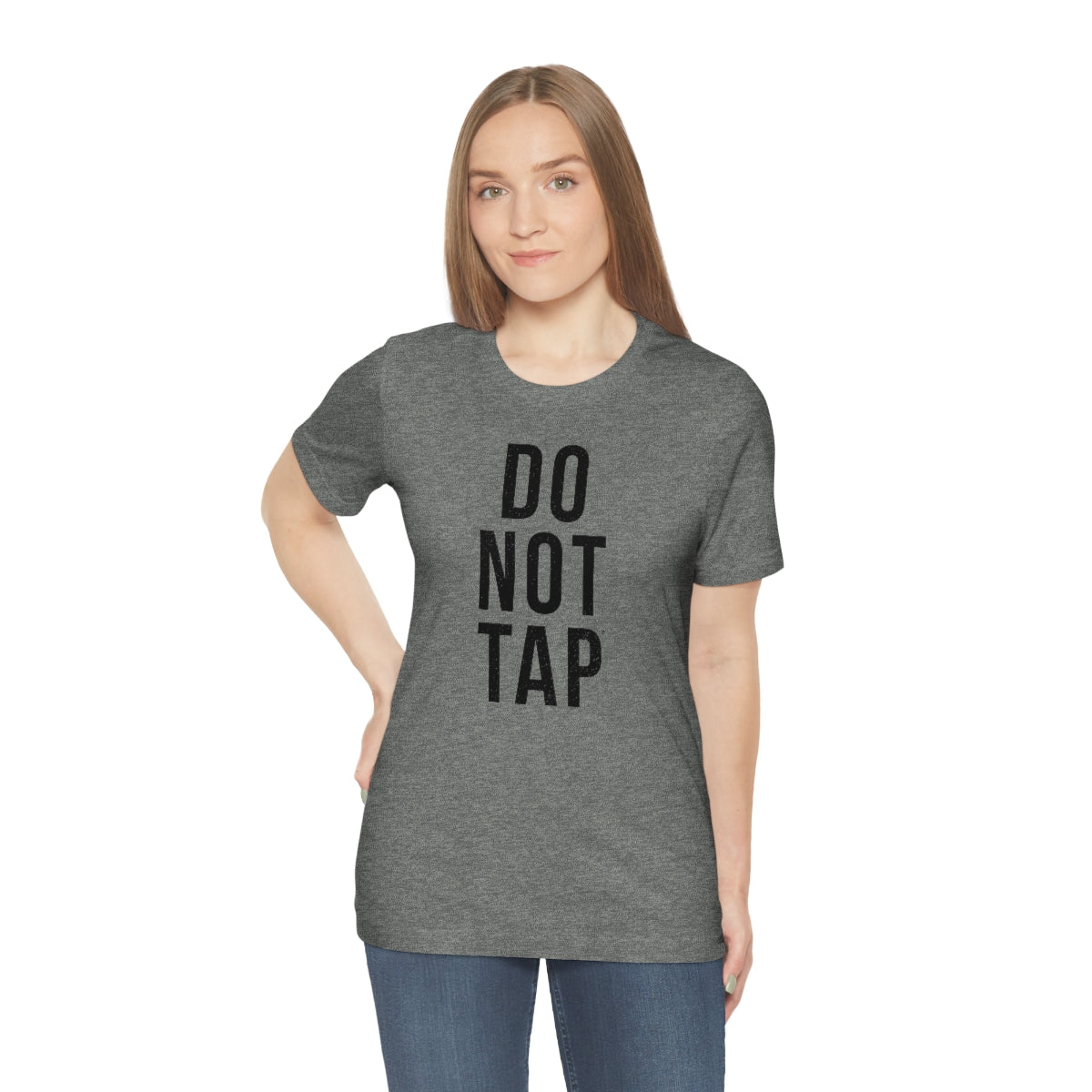 Do Not Tap® (negra) // Unisex Jersey Short Sleeve Tee