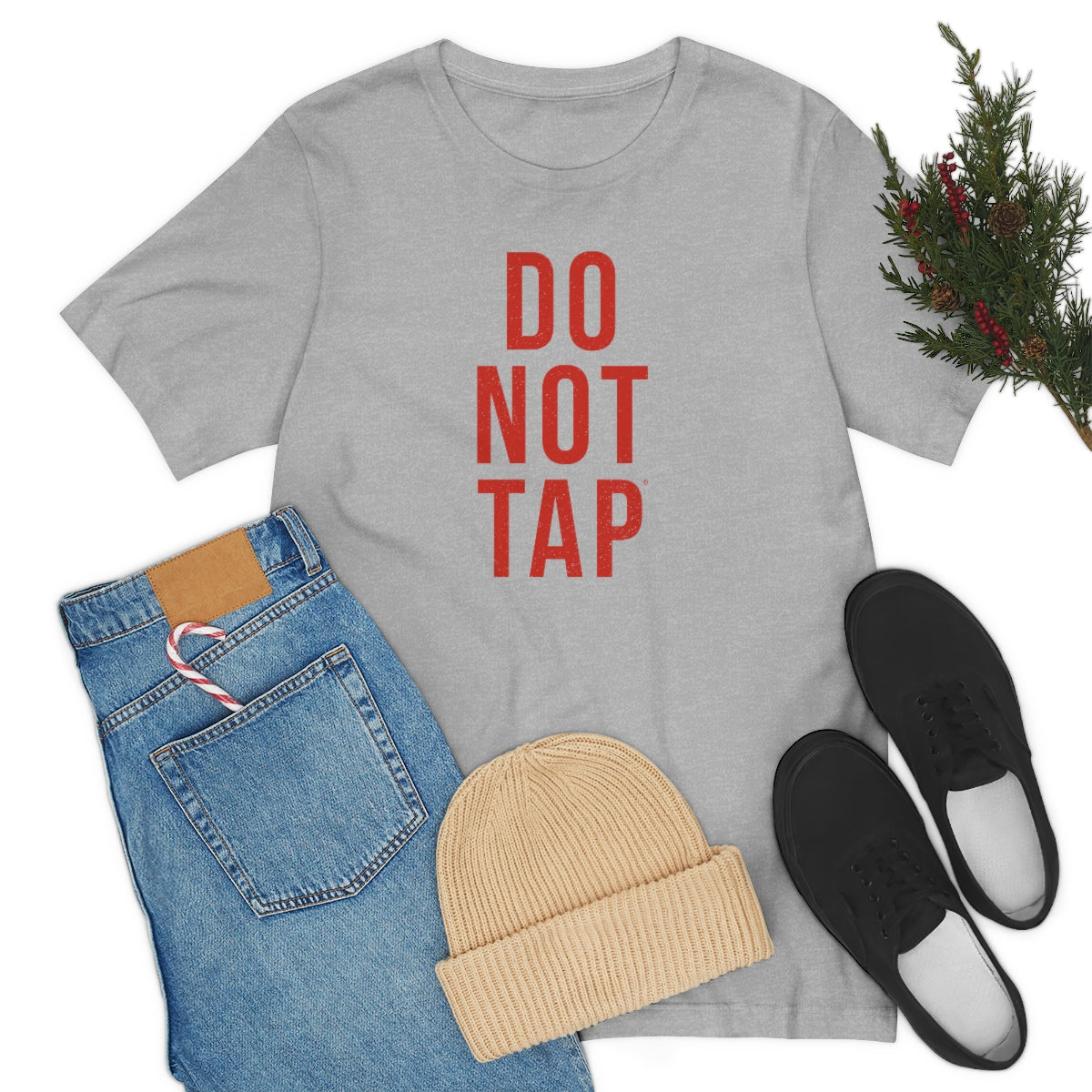 Do Not Tap® (roja) // Unisex Jersey Short Sleeve Tee