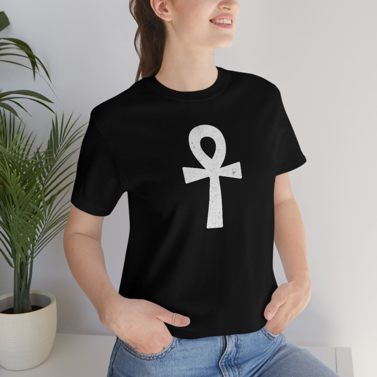 Ankh’ d (blanca) // Unisex Jersey Short Sleeve Tee