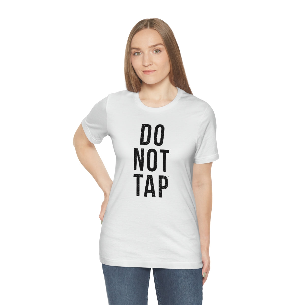 Do Not Tap® (negra) // Unisex Jersey Short Sleeve Tee